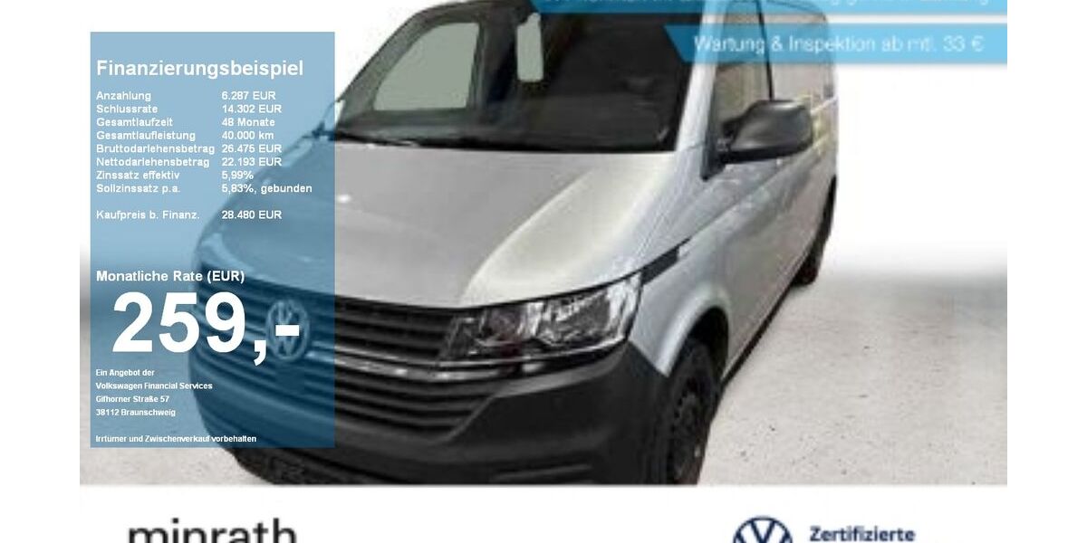 VW T6 Transporter 100.321 km 25.480 &euro; Duisburg-Rheinhausen 47226